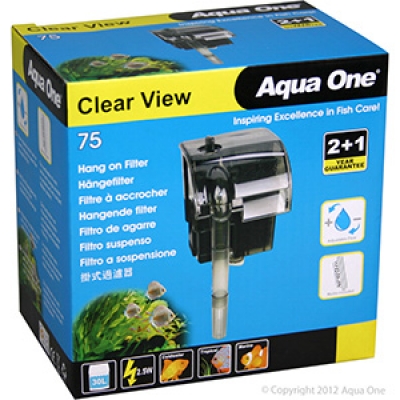 Aqua One Clear View 75 Hang On Filter 190L/Hr