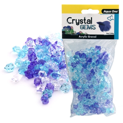 Aqua One Crystal Gems Acrylic Betta Gravel Frosty Blue 145g