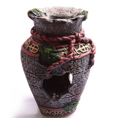 AQUA ONE Aquarium Ornament Broken Aztec Vase Small