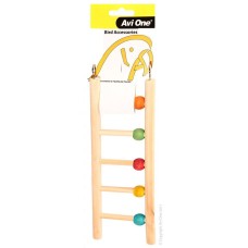 Avi One Bird Toy Wooden Ladder 9 Rung with Beads