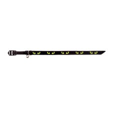 Feline Care Cat Collar Adjustable Reflective Eyes Print Black Green
