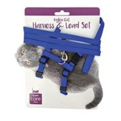 Cattitude Cat Harness & Lead Blue