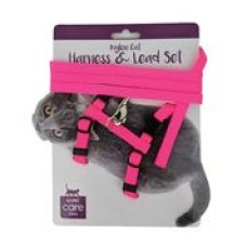 Cattitude Cat Harness & Lead Pink
