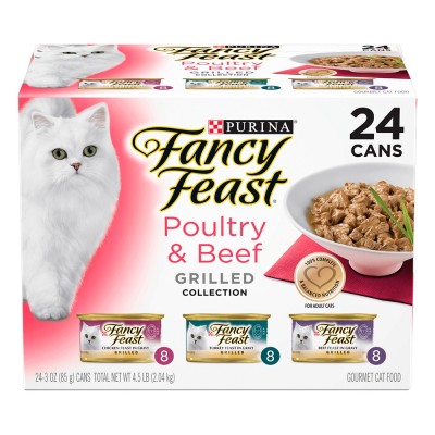 Fancy Feast Wet Cat Food Beef Poultry Grilled Collection 85g 24pk