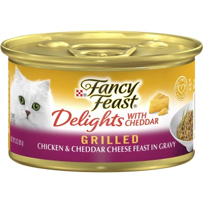 Fancy Feast Wet Cat Food Grilled Chicken Delight with Cheddar 85g 24pk