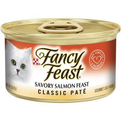 Fancy Feast Wet Cat Food Classic Pate Savory Salmon Feast 85g 24pk
