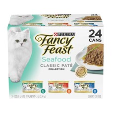 Fancy Feast Wet Cat Food Classic Seafood Pate Collection 85g 24pk