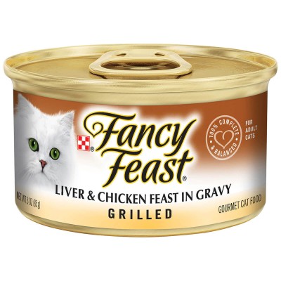 Fancy Feast Wet Cat Food Grilled Liver Chicken in Gravy 85g 24pk