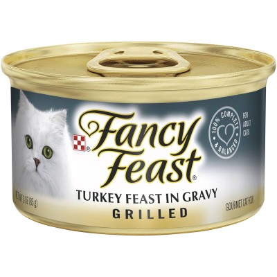 Fancy Feast Wet Cat Food Grilled Turkey in Gravy 85g 24pk