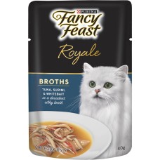 Fancy Feast Wet Cat Food Royale Broths Tuna Surimi Whitebait 40g 48pk