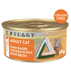 Trilogy Wet Cat Food Chicken in Bone Broth 85g 24pk