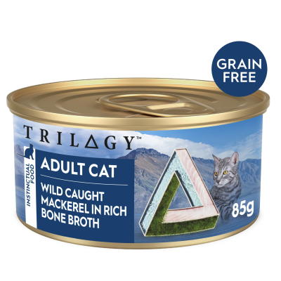 Trilogy Wet Cat Food Mackerel in Bone Broth 85g 24pk