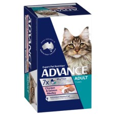 Advance Wet Cat Food Adult Chicken Salmon Medley 85g 7pk
