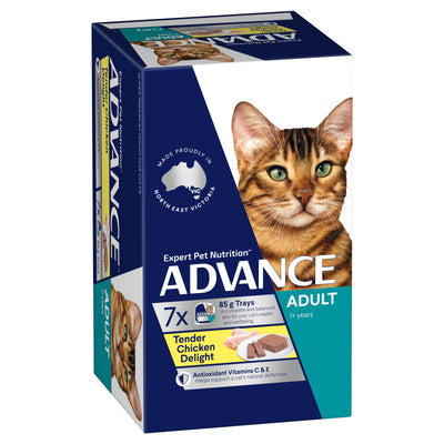 Advance Wet Cat Food Adult Tender Chicken Delight 85g 7pk
