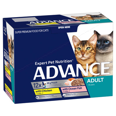 Advance Wet Cat Food Multi Variety in Jelly 85g 12pk