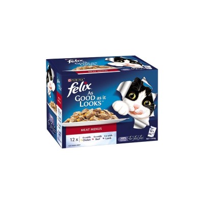 Felix As Good As It Looks Wet Cat Food Meat Menus 85g 60pk