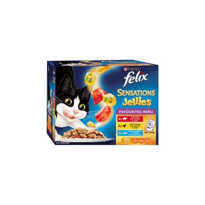 Felix Sensations Jellies Wet Cat Food Favourites Selection 85g 12pk