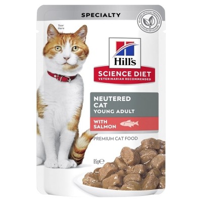 Hill's Science Diet Wet Cat Food Adult Neutered Salmon 85g 12pk