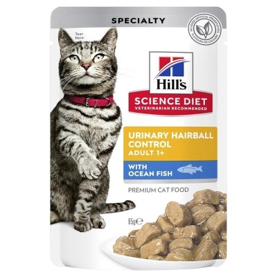 Hill's Science Diet Wet Cat Food Adult Urinary Hairball Ocean Fish 85g 12pk