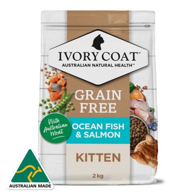 Ivory Coat Dry Cat Food Kitten Grain Free Ocean Fish Salmon 2kg