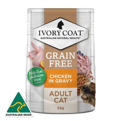 Ivory Coat Wet Cat Food Adult Chicken Gravy 85g 12pk
