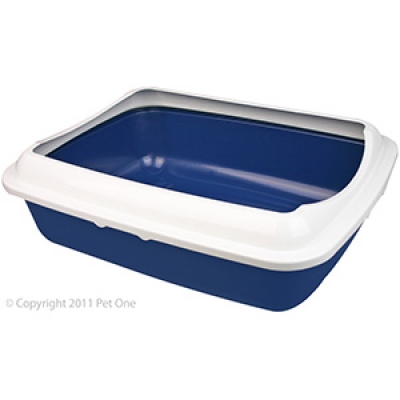 Pet One Cat Litter Tray Rectangle with Rim Large