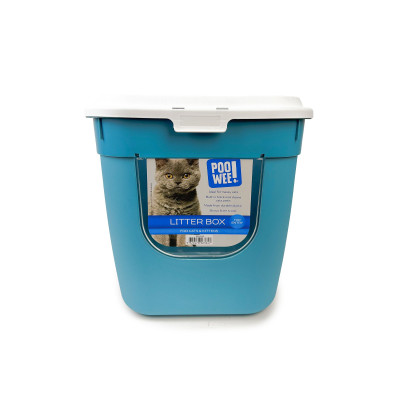 Poowee Cat Litter Box Top Entry Teal