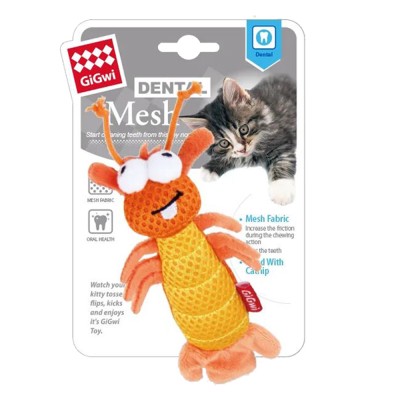 Gigwi Cat Toy Dental Mesh Shrimp with Catnip