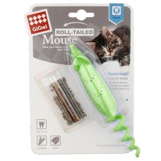 Gigwi Cat Toy Roll Tail Mouse Dental with Catnip