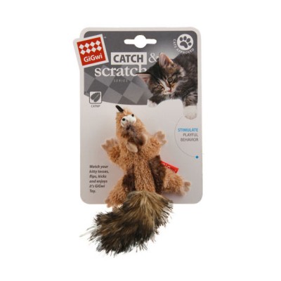 Gigwi Cat Toy Catch Scratch Chipmunk with Catnip