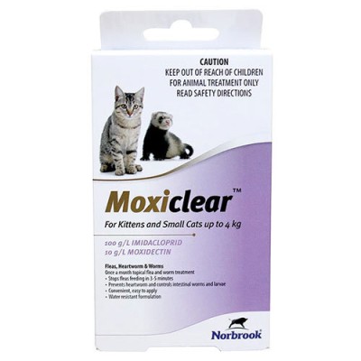 Moxiclear Kitten and Small Cat 0-4kg 3pk
