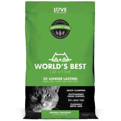 World's Best Cat Litter Clumping Original Unscented Green 6.35kg