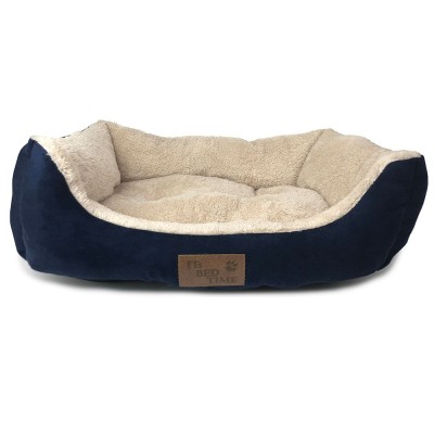 It's Bed Time Plush Dog Dozer Bed Blue Small