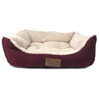 It's Bed Time Plush Dog Dozer Bed Red Large