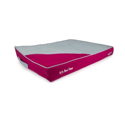 It's Bed Time Dog Bed Memory Foam Futon Magenta Grey Large
