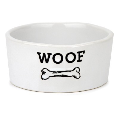 Barkley & Bella Dog Bowl Ceramic Woof Large