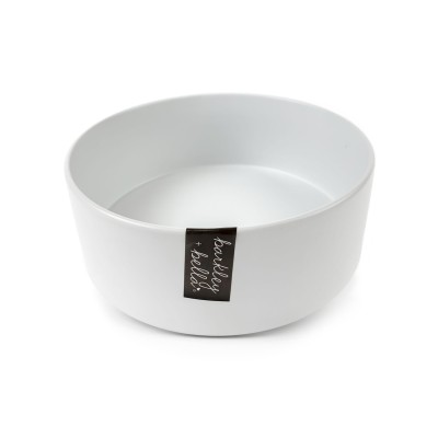 Barkley & Bella Dog Bowl Ceramic Zen White Large