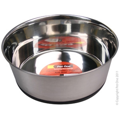 Pet One Stainless Steel Bowl Premium Heavy Duty Anti Skid 1.1L