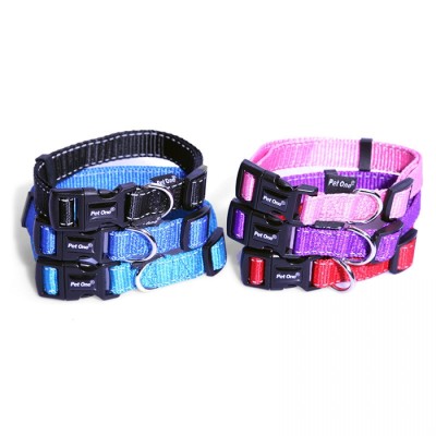 Pet One Dog Collar Reflective Nylon Red Small