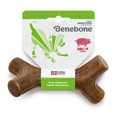 Benebone Durable Dog Chew Toy Bacon Stick Small