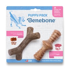 Benebone Durable Dog Chew Puppy Maple Stick Zaggler Bacon Tiny 2pk