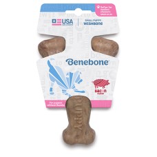 Benebone Durable Dog Chew Puppy Wishbone Bacon Small