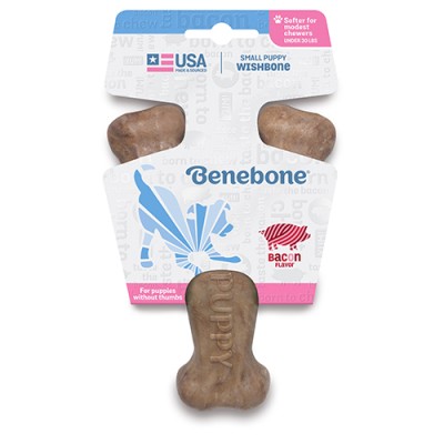 Benebone Durable Dog Chew Puppy Wishbone Bacon Small