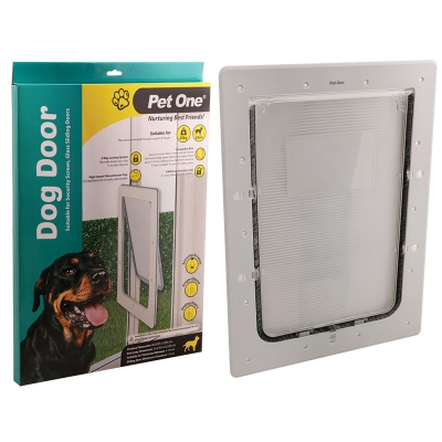 Pet One Dog Door Polycarbonate Insulated Dog Door for Screen Doors & Glass Medium