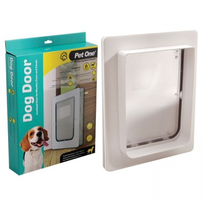 Pet One Dog Door Polycarbonate Insulated Dog Door for Wood Small