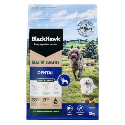 Black Hawk Dry Dog Food Adult Healthy Benefits Dental 2kg