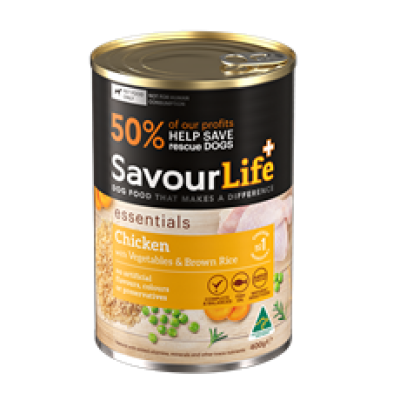 Savourlife Wet Dog Food Essentials Chicken Veg Rice 400g 12pk