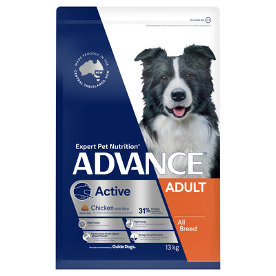 Advance Dry Dog Food Active All Breed Chicken 13kg