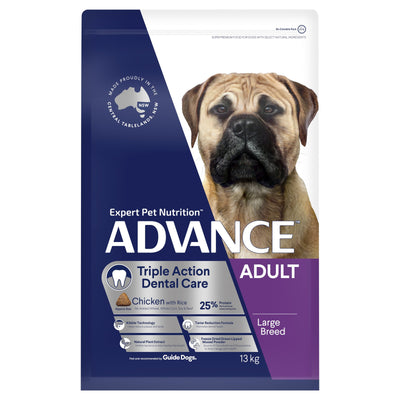 Advance Dry Dog Food Triple Action Dental Large Breed Chicken 13kg