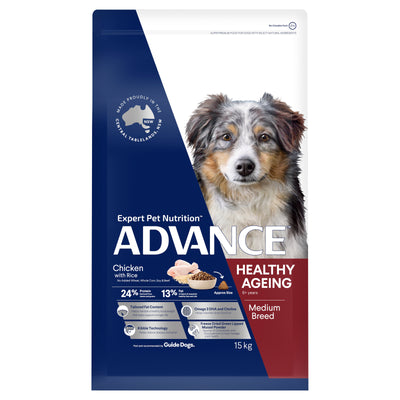 Advance Dry Dog Food Healthy Ageing Medium Breed Chicken 15kg